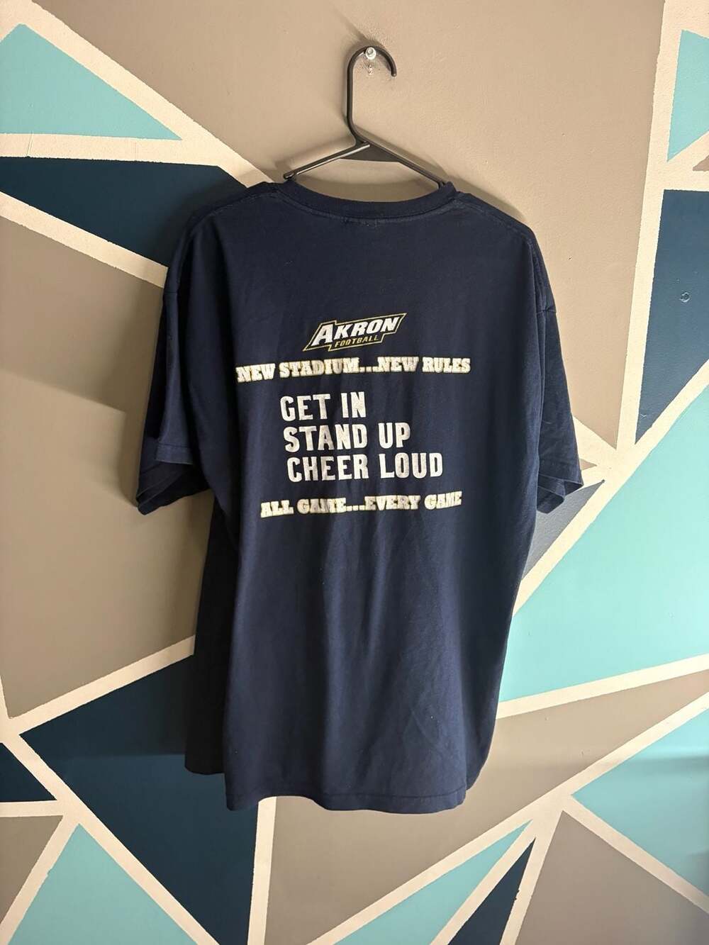 Super crazy Vintage Gildan Ultra Blend Akron Football Roc Zoo T-Shirt XL Navy Bl - Picture 5 of 5